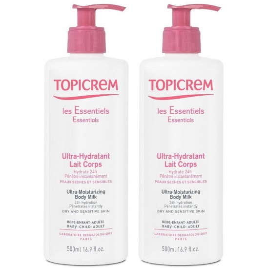 Topicrem ultra-hydratant lait corps 500ml x2