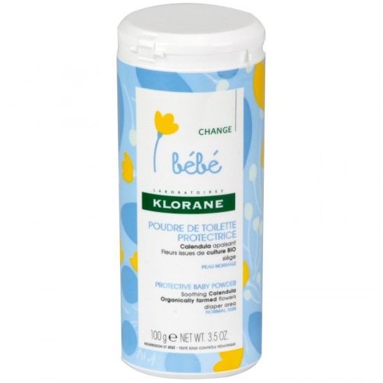 Klorane - Bébé - Poudre de toilette protectrice au Calendula apaisant -  Peau normale 100 g